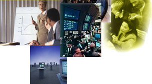 Collage of business images.